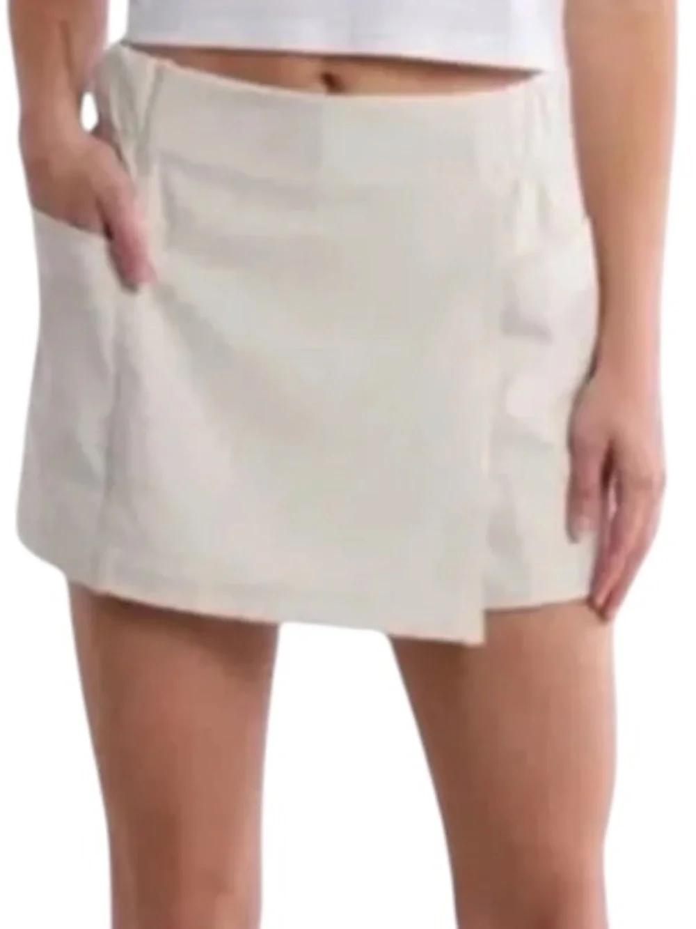 Z BY ZELLA Day Pass Woven Skort XL Grey Moonbeam Oatmeal Athletic Stretch